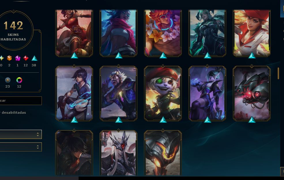 Conta 150 skins - full acesso - icones antigos