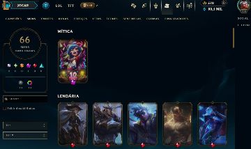 FULL ACESSO - 66 SKINS - 160 CAMPEÕES - LEVEL 316 - 90 MIL ESSENCIA AZUL