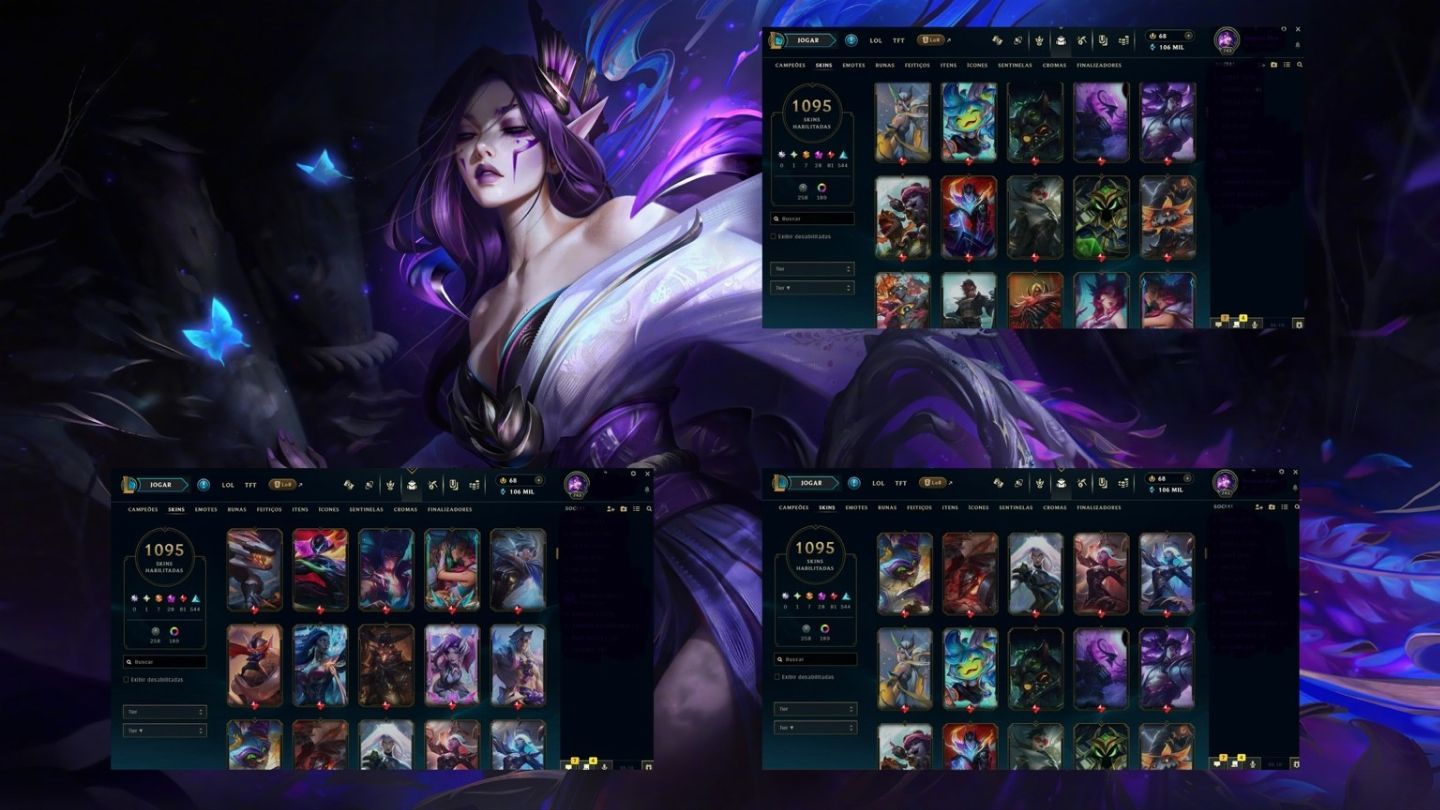 Conta LOL Completa Com 1100 Skin,198 Cromas e Skin Gacha+Classic Collector's Box