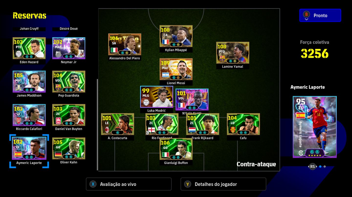 Conta Efootball Xbox/PC - Del Piero, Mbappé, Yamal, Romario, Messi, Kane e etc
