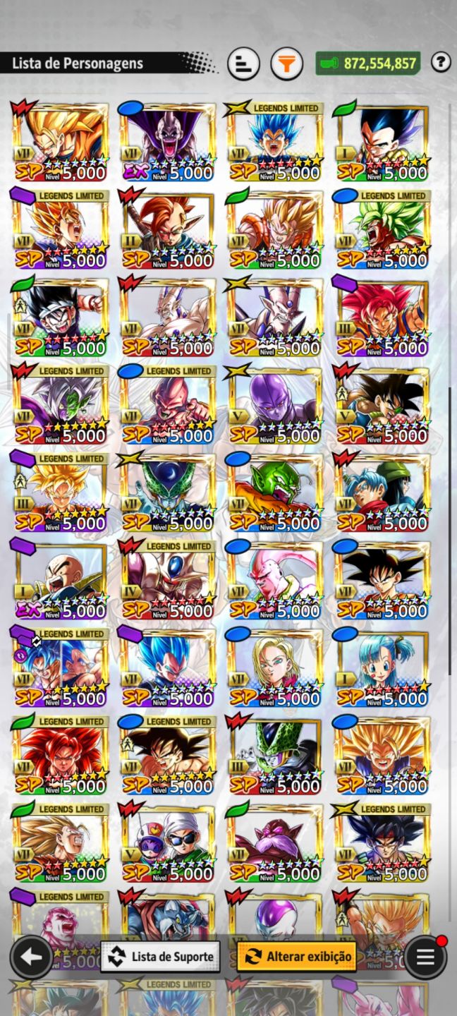 Conta End Game do Dragon Ball Legends