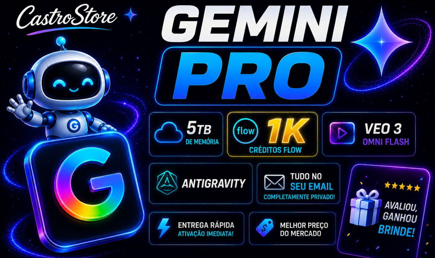 Gemini 3 PRO + 1K Flow + Antigravity + Veo 3 + Omni + Nano Banana + Whisk | 30D