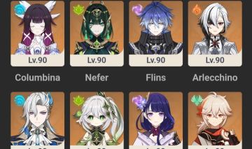 Conta com Flins,columbina, nefer,nahida,neuvillete,vesna e +!