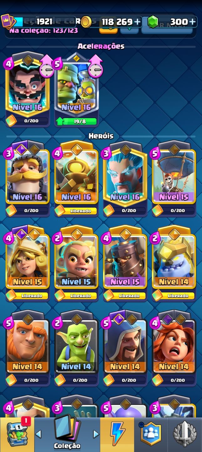 Conta de Clash Royale, arena sazonal 1 (penúltima arena) + brinde conta de Brawl