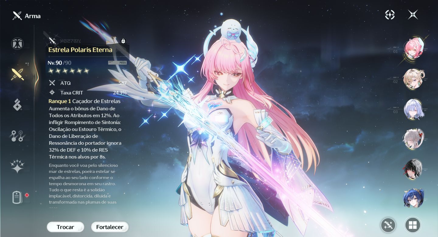 Conta endgame muitos 5 estrelas com armas.