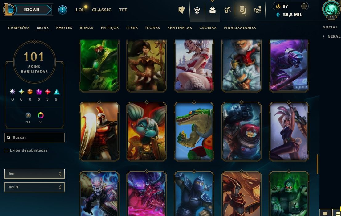 Full Acesso - 101 Skins - 150 Campeões - Level 44 - SEASON 2