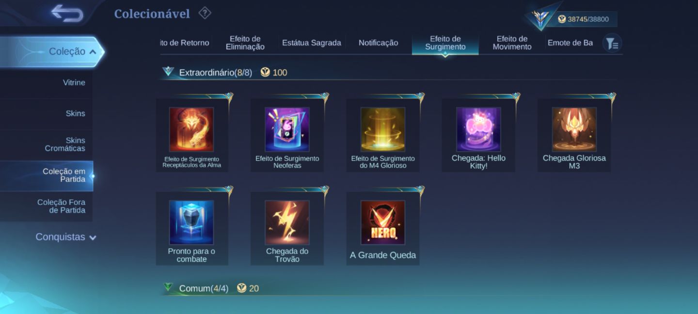 Conta Mobile Legends com várias skins disponíveis