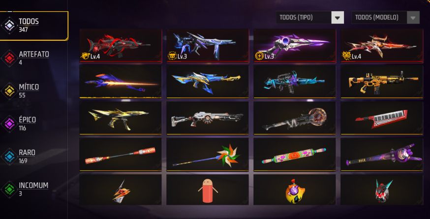CONTA DE FREE FIRE COM CABELO ROSA, GENOS ONE PUNCHMAN, MANOMAX E ANJO VERMELHA
