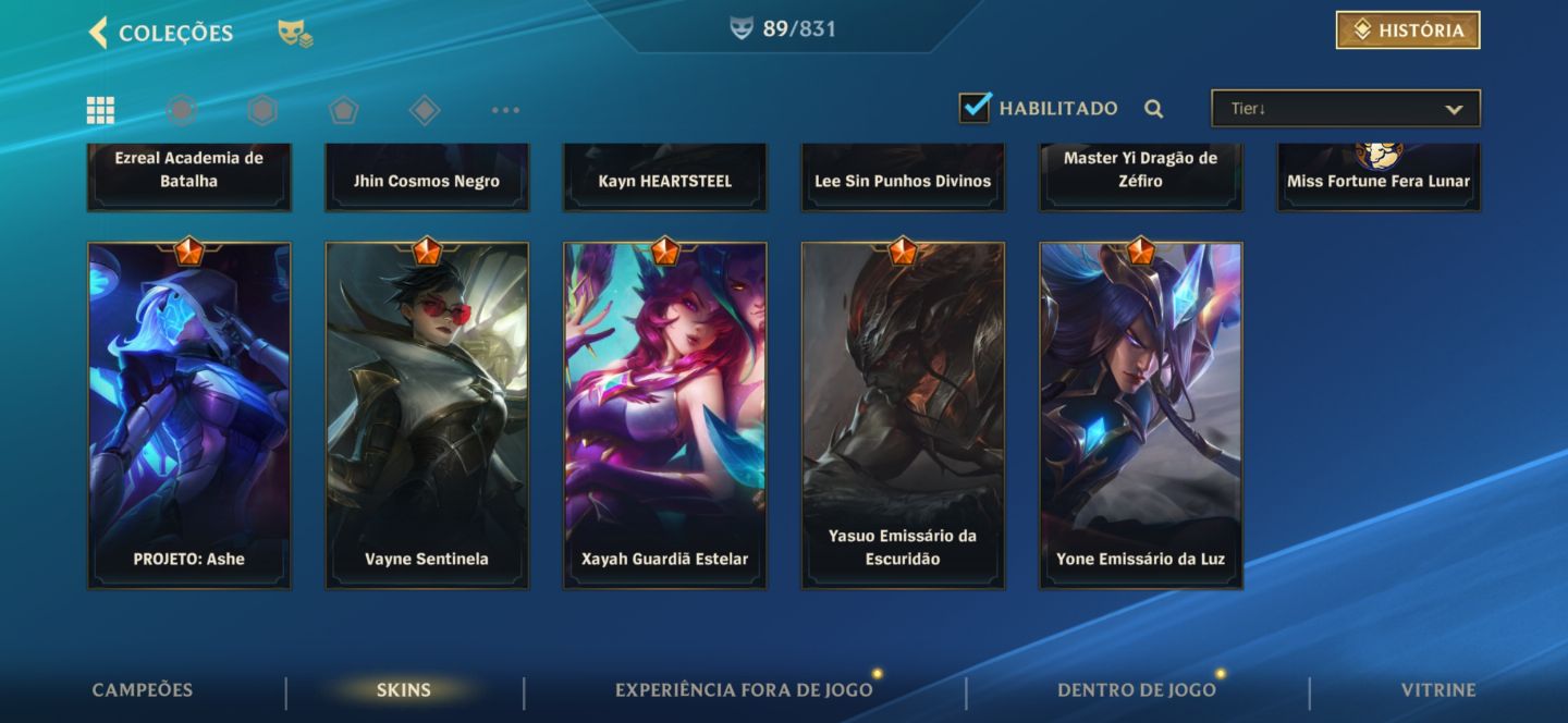 Conta de lol wild rift 2 skins mística, e 11 lendária, quase todos os bonecos