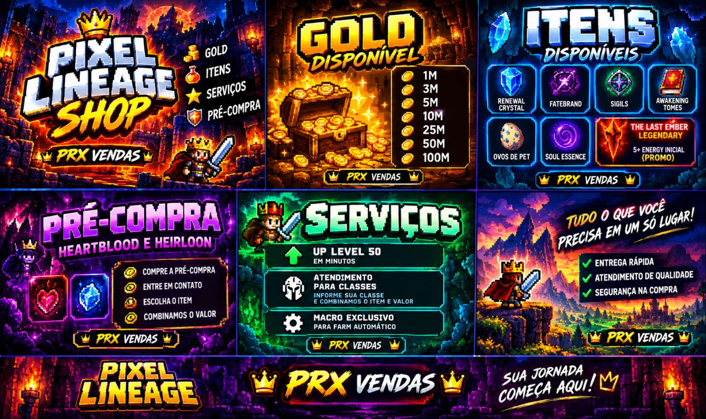 50% Off - Pixel Lineage Stuff / Itens / Gold / Macro