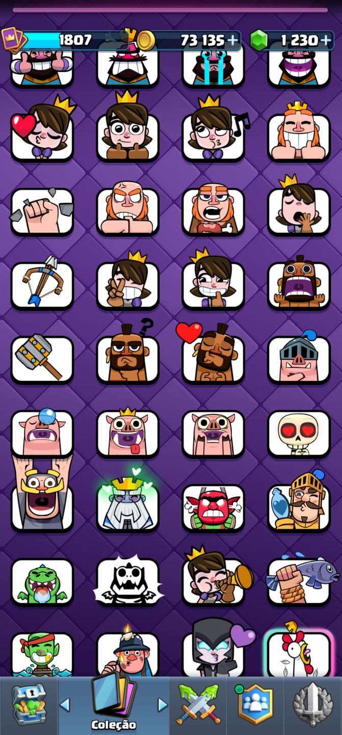 CONTA CLASH ROYALE 10 ANOS + EMOTE RARO FANTASMA REAL|14.000 TROFÉUS|REI 16 MAX