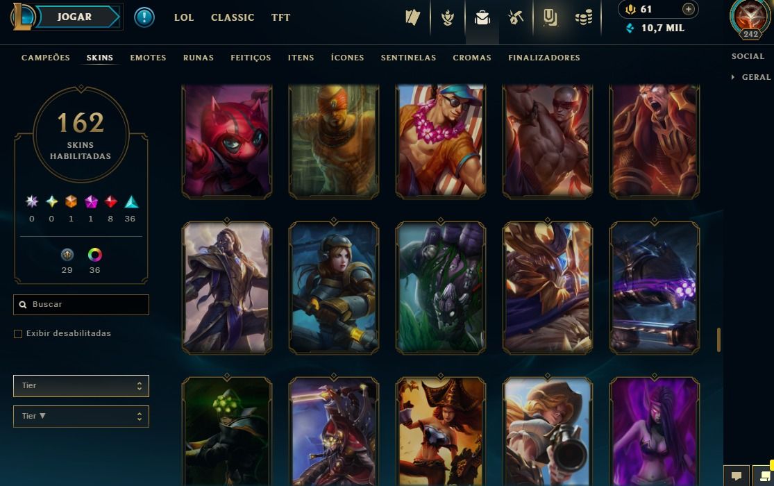 Full Acesso - 162 Skins - Todos Campeões - Level 242 - Season 2
