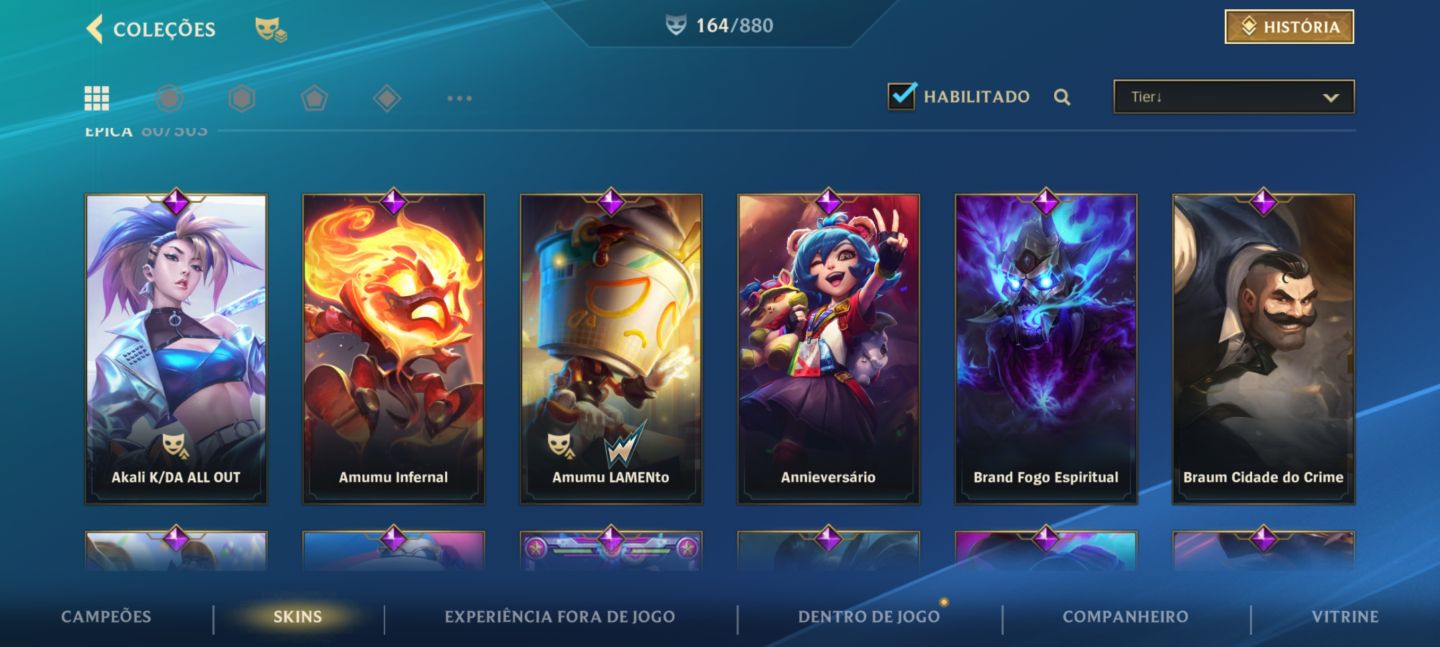 Conta main ADC! Muitas Skins!