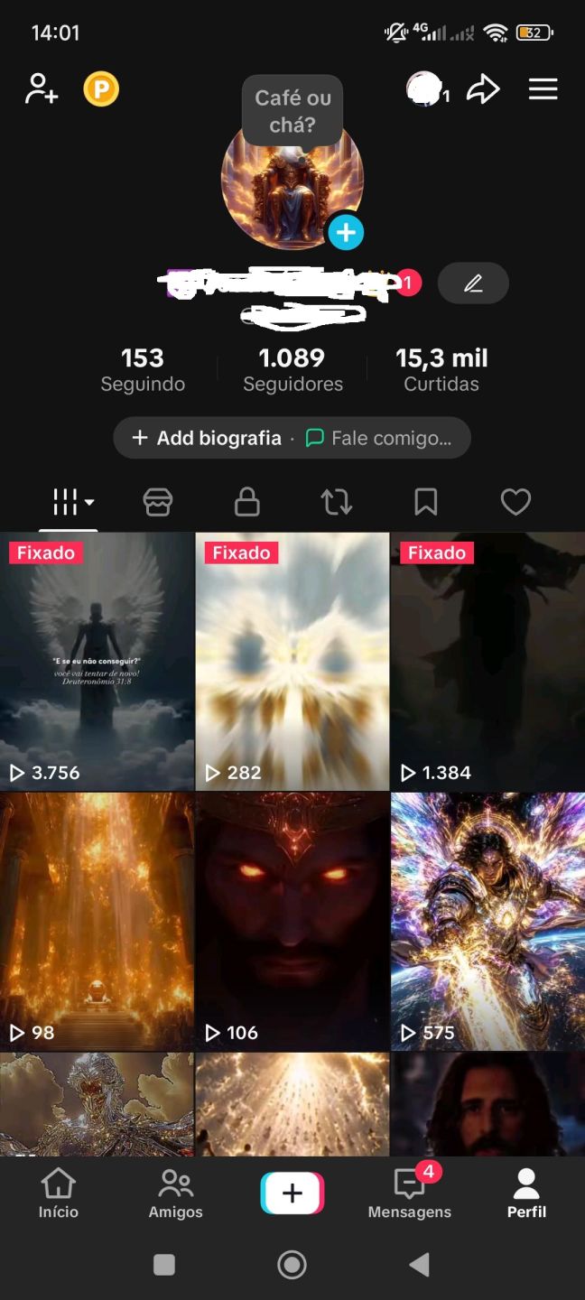 Conta tiktok com vários seguidores