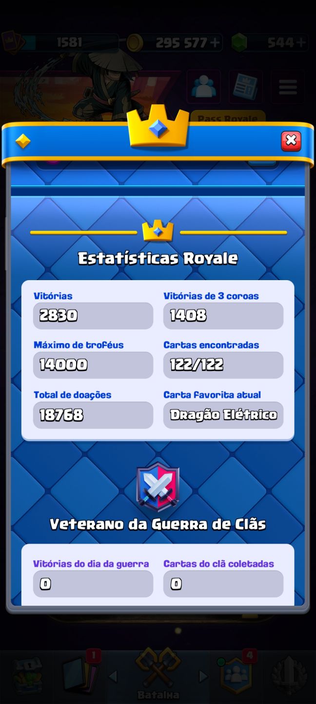 Clash Royale maior campeão 14k de troféus emotes raros