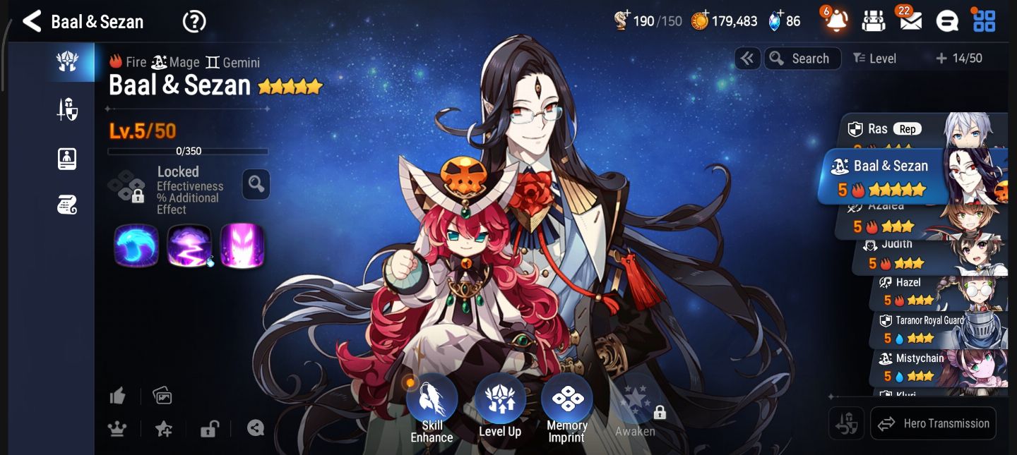 Epic Seven Global Starter | Baal & Sezan 5 Fresh Reroll | Full Access