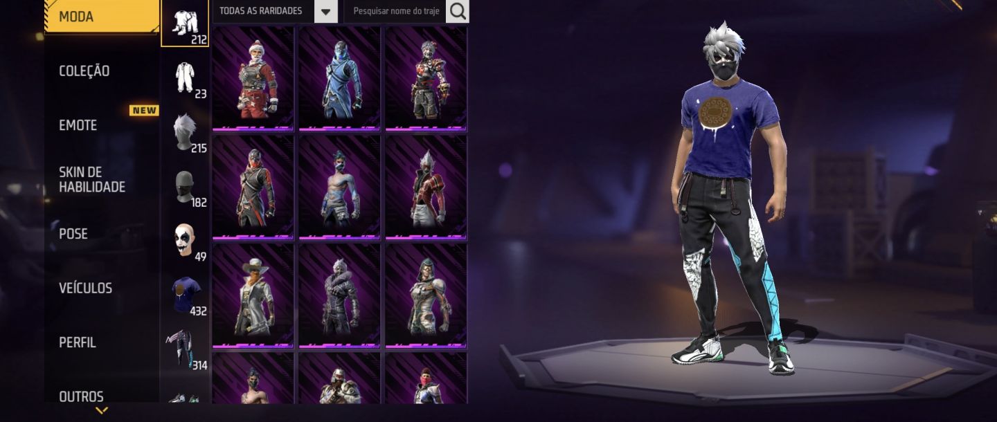 Conta de Free Fire muito rara, cm muitas skins raras