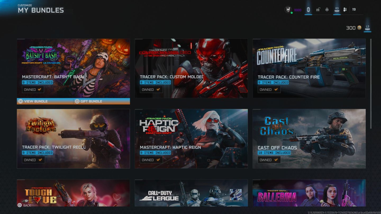 CONTA COM NUKE, DIVERSOS BANDLE,IRID,4 CAMU DE MAESTRIA E DIVERSOS OUTROS ITENS