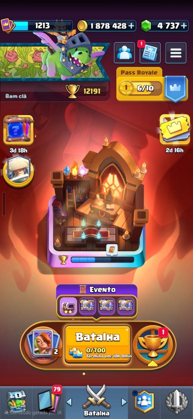 CONTA +12K TROFÉUS 2 EVOLUÇÕES E 5 NÍVEL MAX