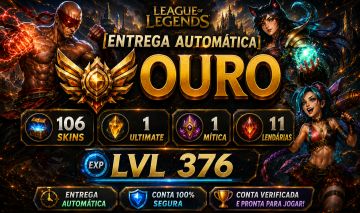 [ENTREGA AUTOMÁTICA]CONTA LOL 106 SKINS, 1 ULTIMATE, 1 MÍTICA, 11 LENDÁRIAS!