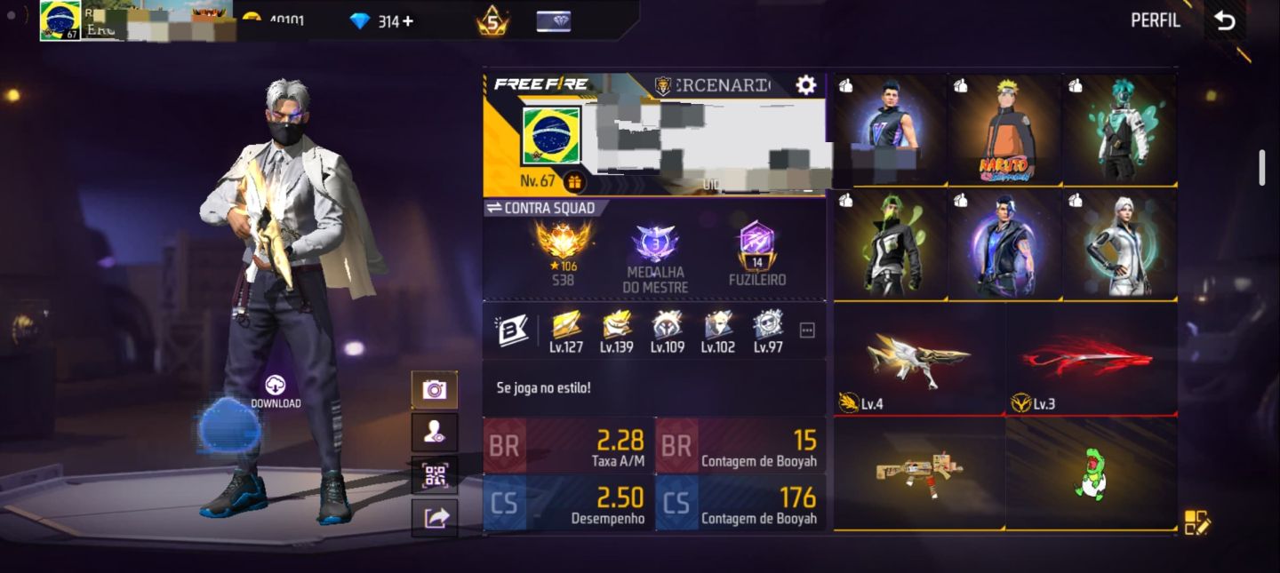 CONTA FREE FIRE COMPLETA E GEMADA À VENDA!