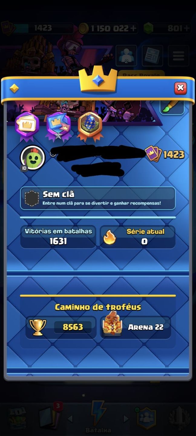 COMBO Conta de Brawl Stars e Clash Royale (43k de troféus) e (8k de troféus)