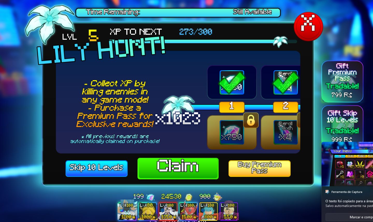 Conta com monet shiny de unique lvl60 anime adventures