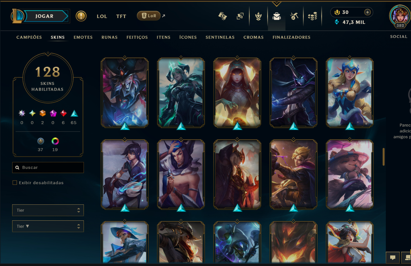 CONTA MAIN LVL 382 - PERFEITA PARA SMURF!!!