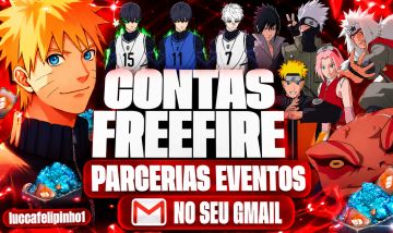 CONTAS FREE FIRE | PARCERIAS NARUTO, BLUELOCK NARUTO, TOP CRIMINAL+COM DIAMANTES