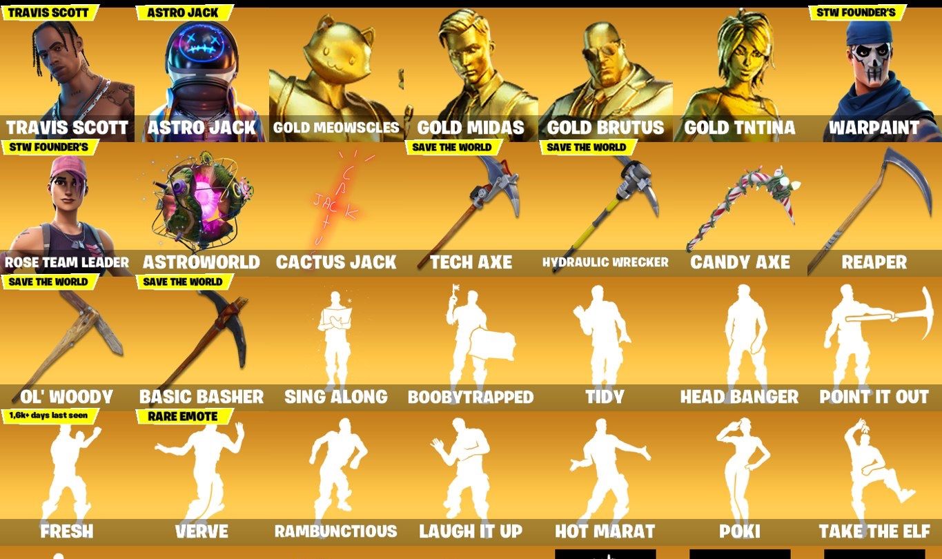 CONTA - TRAVIS SCOTT, ASTRO JACK, SALVE O MUNDO FUNDADOR + 346 SKINS