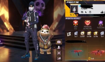 CONTA FREE FIRE RARA 8 ANOS