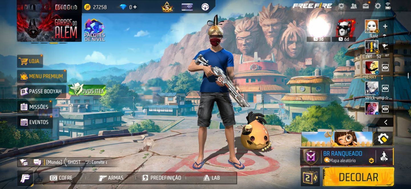 CONTA DE FREE FIRE [LV-65] COM RAGNAROK (M) E O PET PORING