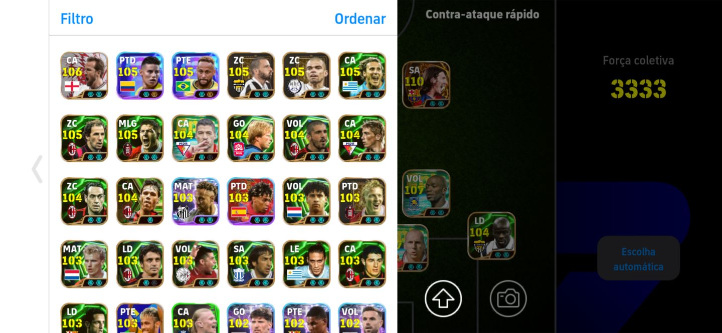 CONTA eFootball ELENCO FORTE E BEM MONTADO