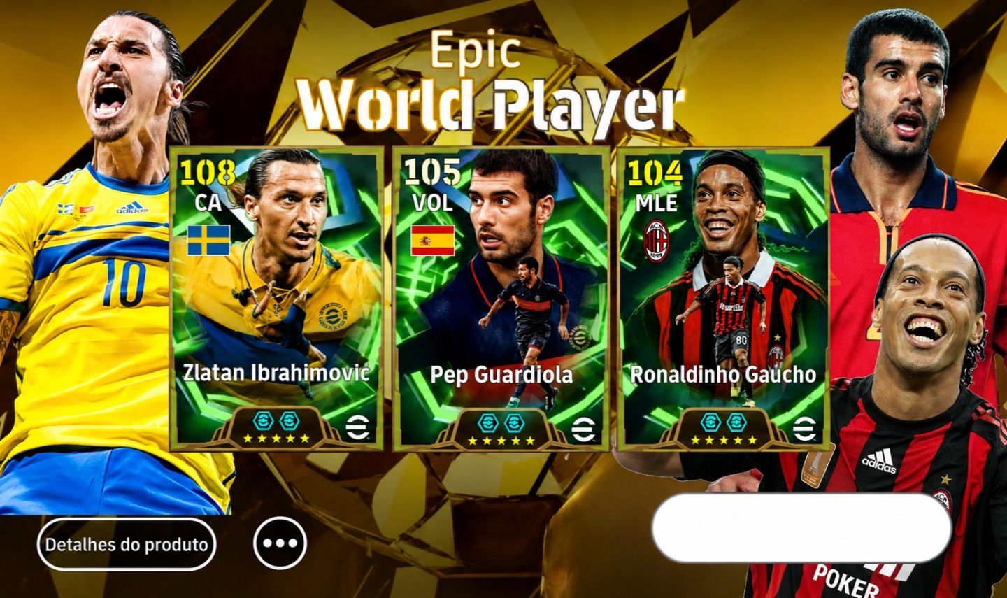 CONTA EFOOTBALL COM IBRAHIMOVIC, GUARDIOLA, DEL PIERO,MATTHAUS,YAMAL2. MUNDO