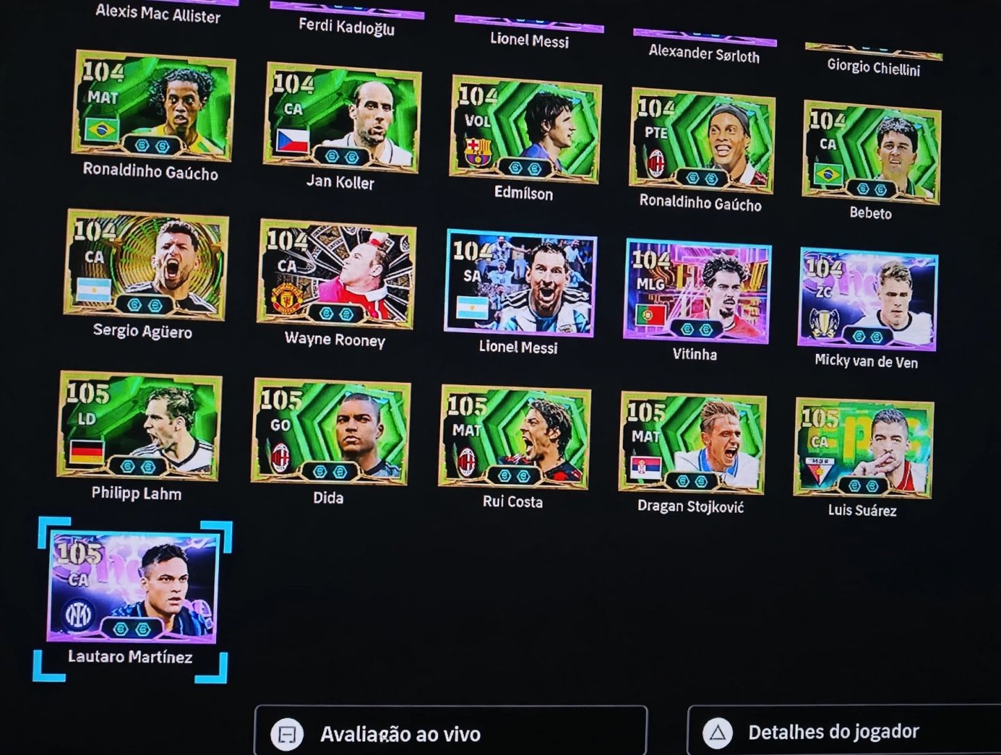 Conta Efotball PSN várias cartas novas