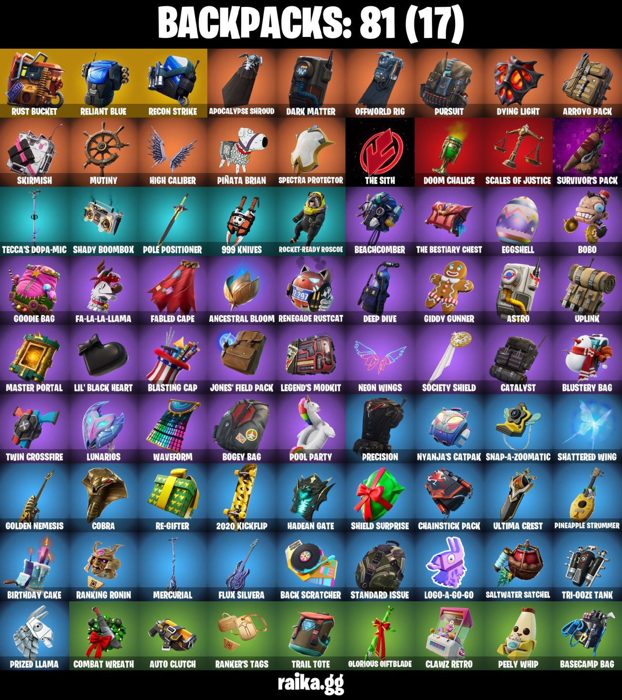 64 Skins - The Reaper, OG STW (Farm vbucks), Omega, Machado doce & Foice