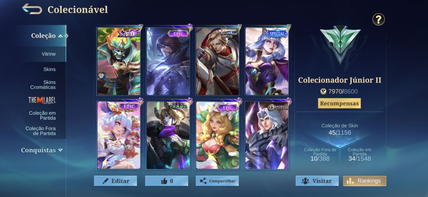 Conta no elo mitico com muito recurso e diamantes