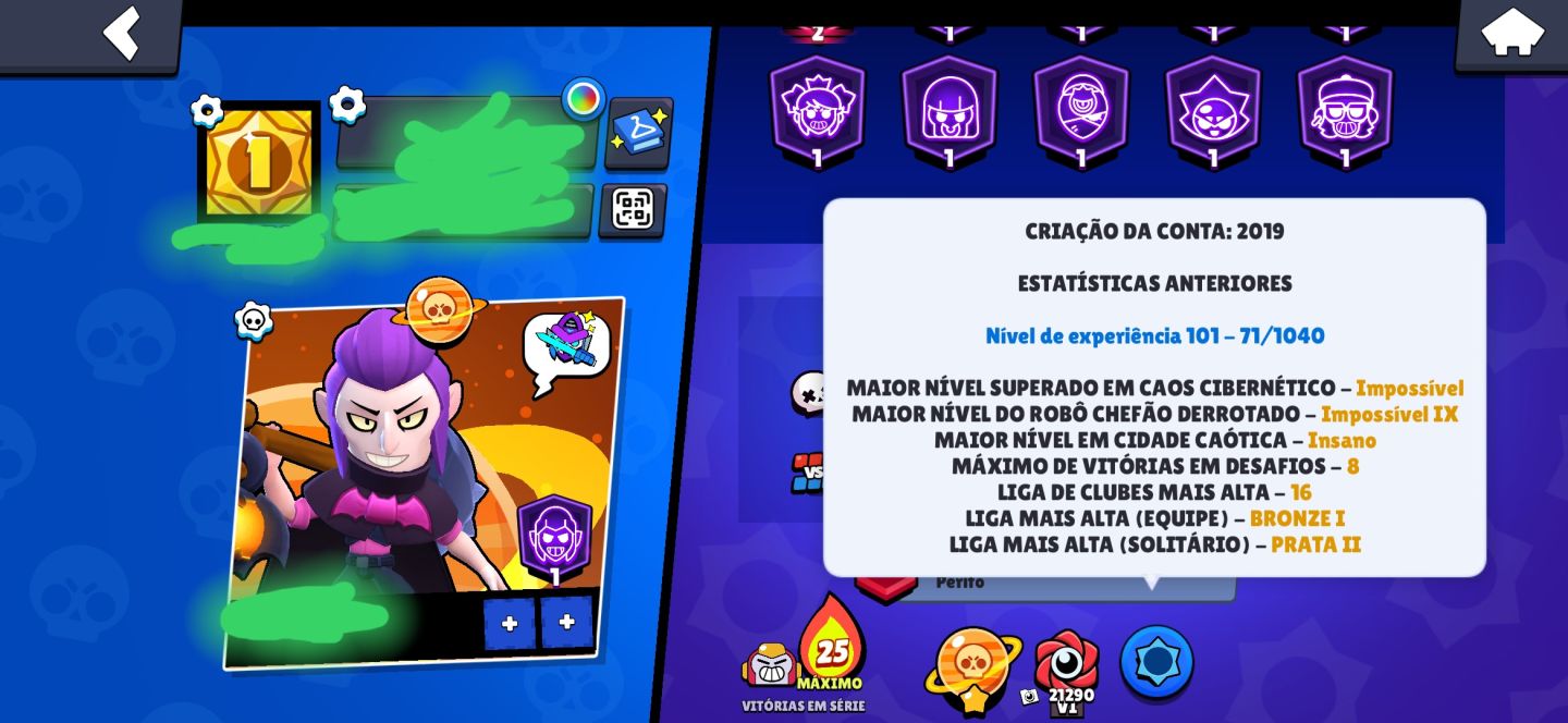 Conta Brawl Stars - CONTA DE 2019 COM SKINS RARAS