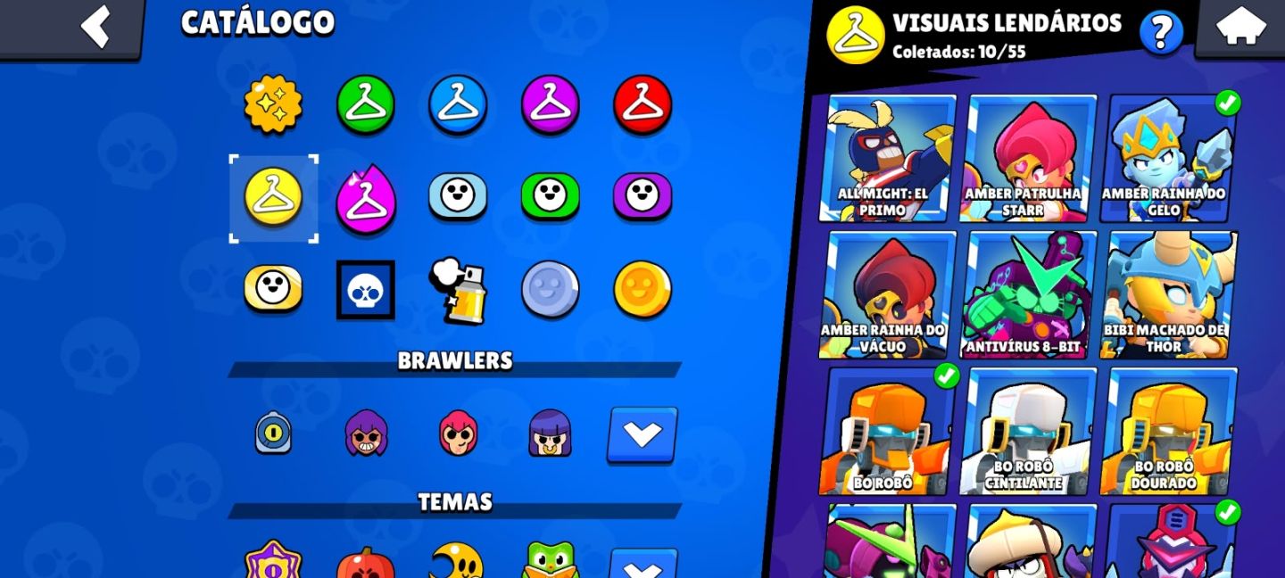 CONTA BRAWL STARS 52K TROFÉUS | 107/107 BRAWLERS (TODOS) | 10 LENDÁRIAS