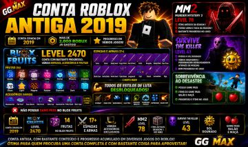 CONTA ROBLOX ANTIGA 2019 | BLOX FRUITS + MM2 + SURVIVE THE KILLER