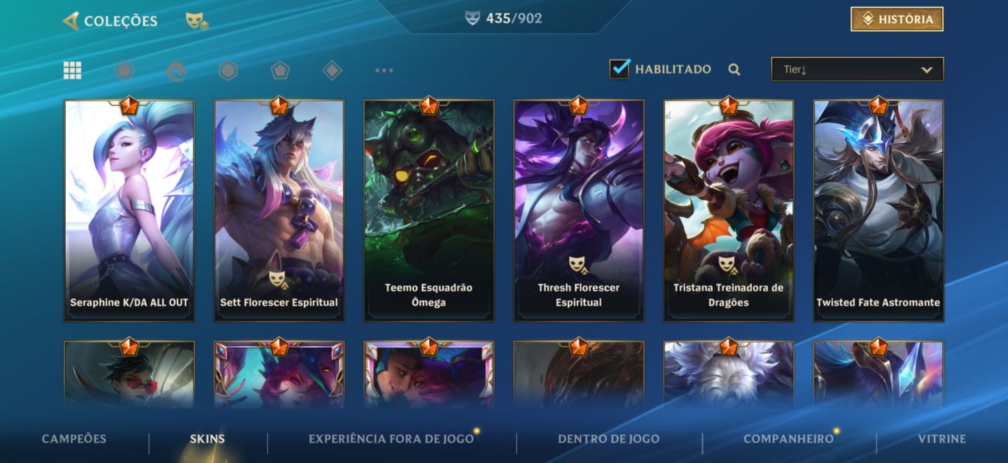 NV338 | mais de 430 SKINS| 77K COLEÇÃO| 2X MONARCA e 4X CHALLENGER