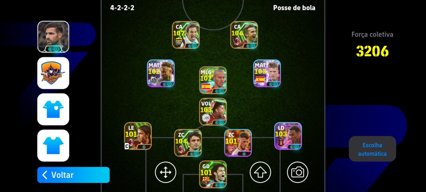 CONTA EFOOTBAL COM DEL PIERO META E SHEVCHENKO