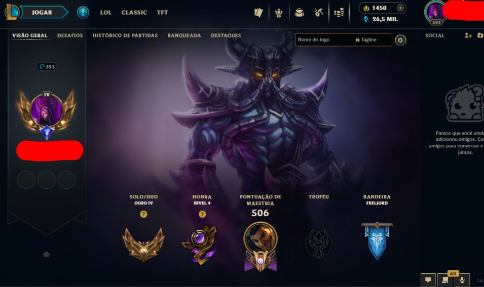 Conta gold MMR platina nivel 393, All campeões, com RP, 240 skins, full acesso