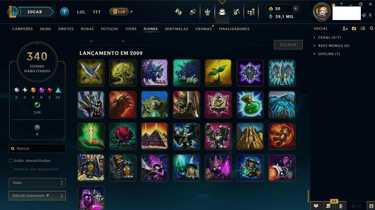 Acc de Lol - Lvl 794 - Conta de 2011! Muitas Coisas Antigas!