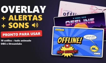 Overlay Twitch e Kick Animado Pronto | Alertas + Sons | 10 Estilos