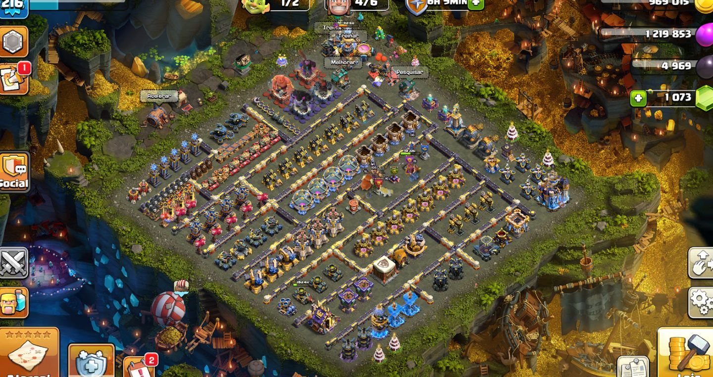 CONTA CLASH OF CLANS CV18 NÍVEL 216 | BASE DO CONSTRUTOR FULL MAX