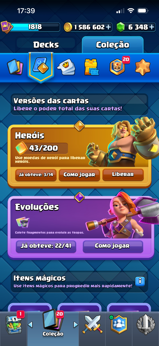 CONTA CLASH ROYALE RARA 12.500 TROFÉUS | 22 EVOS | 6K GEMAS | 8 ANOS