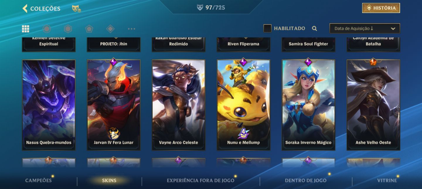 Conta wild rift com quase 100 skins