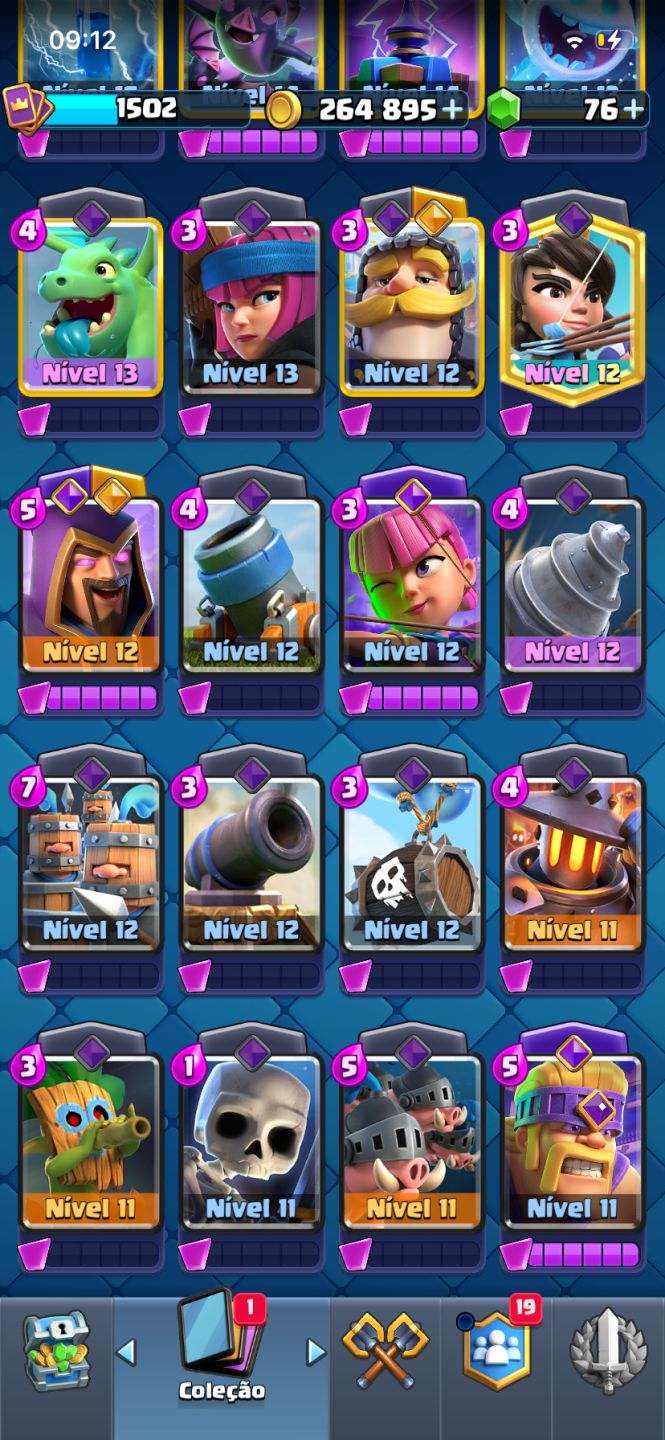 CONTA CLASH ROYALE PICO 12.009 TROFÉUS + COLEÇÃO COMPLETA