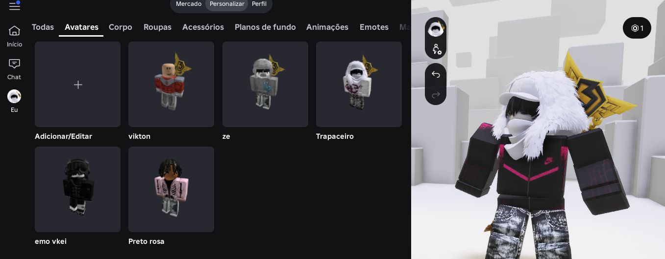 Conta de roblox, com skin, e upadas em varios jogos